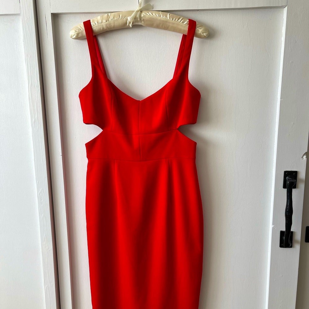 Red Knee Length Dress